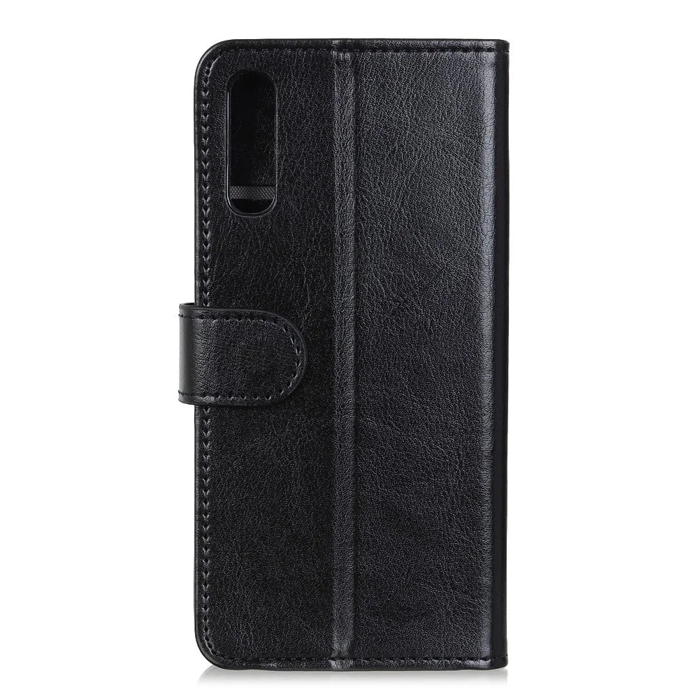Crazy Horse Leather Mobile Phone Case for Sony Xperia 10 II, Wallet Flip Fold Protective Cover with Stand - Black - 2