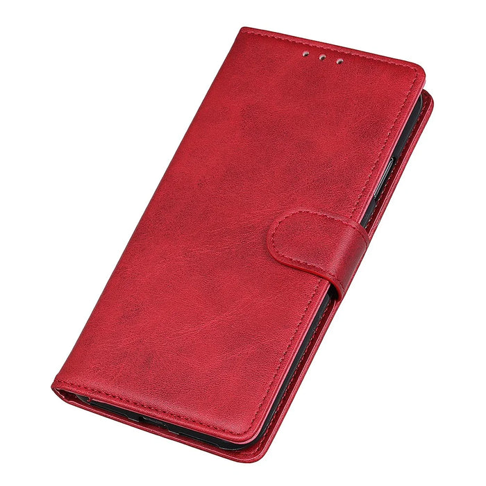 Matte PU Leather Wallet Stand Phone Cover for Sony Xperia 10 II - Red - 4