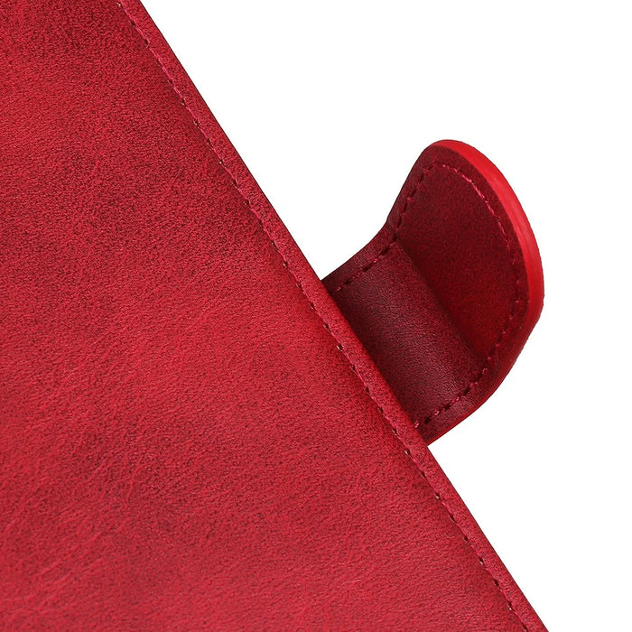 Matte PU Leather Wallet Stand Phone Cover for Sony Xperia 10 II - Red - 5
