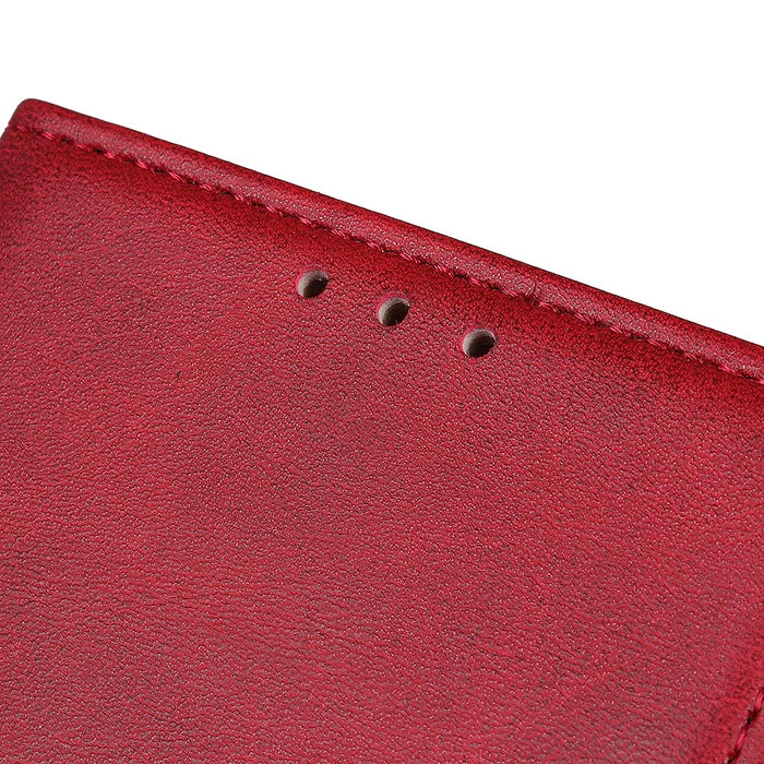 Matte PU Leather Wallet Stand Phone Cover for Sony Xperia 10 II - Red - 6