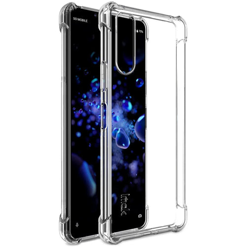 IMAK Silky Anti-drop TPU Soft Shell Case + Screen Protector Film for Sony Xperia 10 II - Transparent - 1