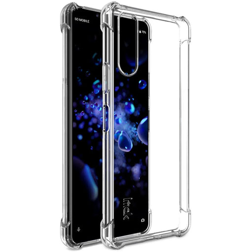 IMAK Silky Anti-drop TPU Soft Shell Case + Screen Protector Film for Sony Xperia 10 II - Transparent - 1