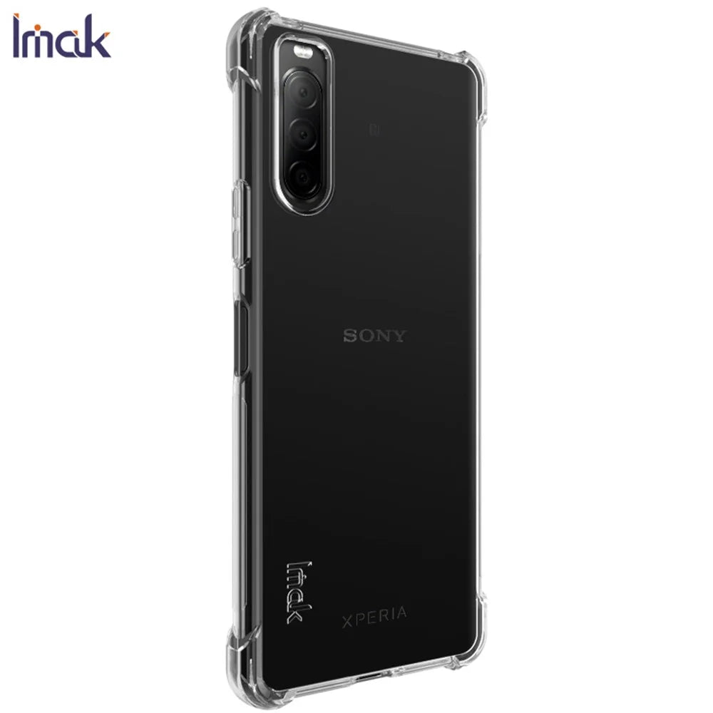 IMAK Silky Anti-drop TPU Soft Shell Case + Screen Protector Film for Sony Xperia 10 II - Transparent - 3