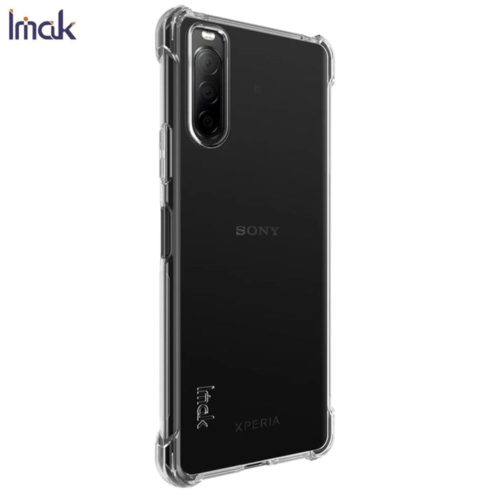 IMAK Silky Anti-drop TPU Soft Shell Case + Screen Protector Film for Sony Xperia 10 II - Transparent - 3