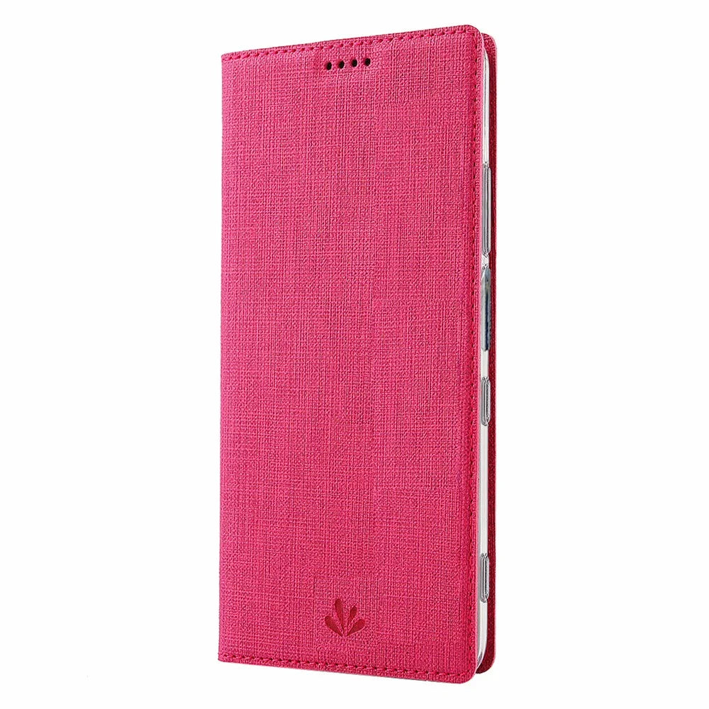VILI DMX Cross Texture Card Holder Leather Stand Shell for Sony Xperia 1 II - Rose - 3