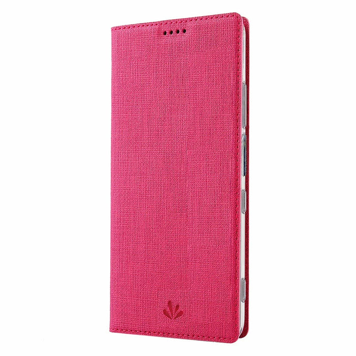 VILI DMX Cross Texture Card Holder Leather Stand Shell for Sony Xperia 1 II - Rose - 3