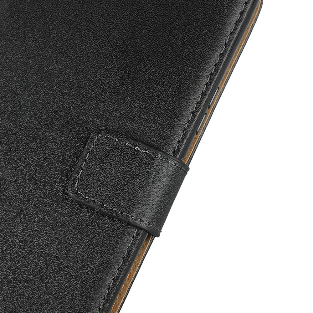 Genuine Leather Phone Shell Cover with Folio Flip Wallet Foldable Stand for Sony Xperia 10 II - 6