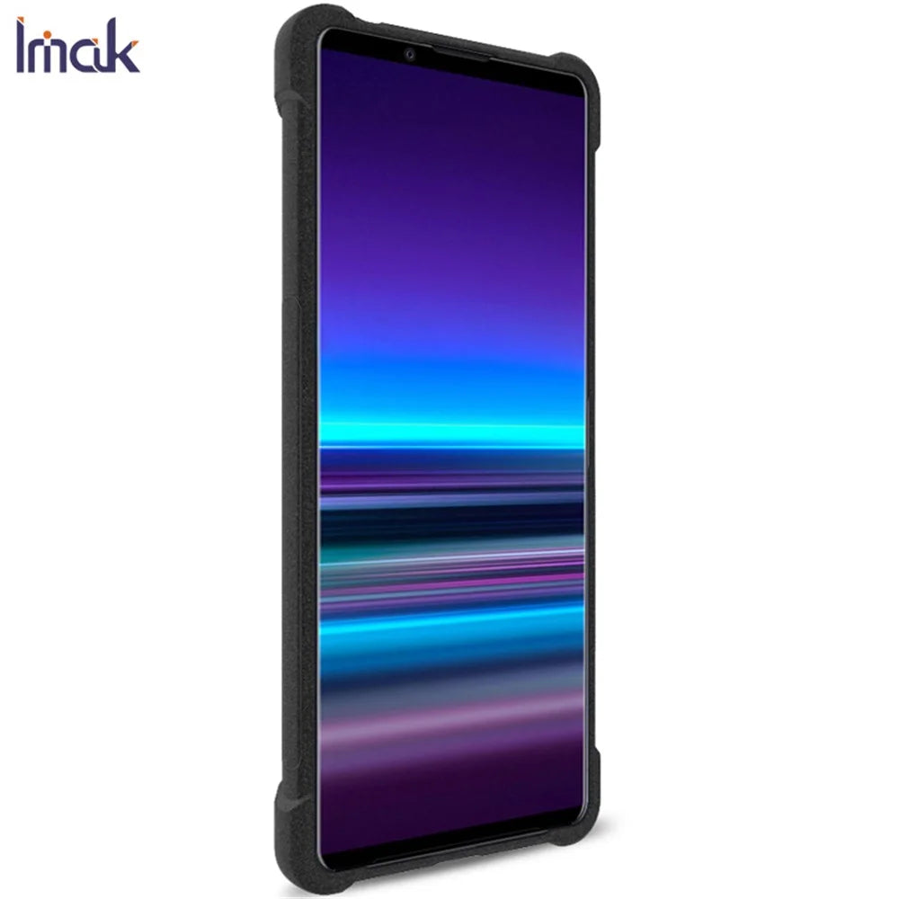 IMAK Silky Anti-drop TPU Soft Shell Cover + Screen Film for Sony Xperia 1 II - Matte Black - 4