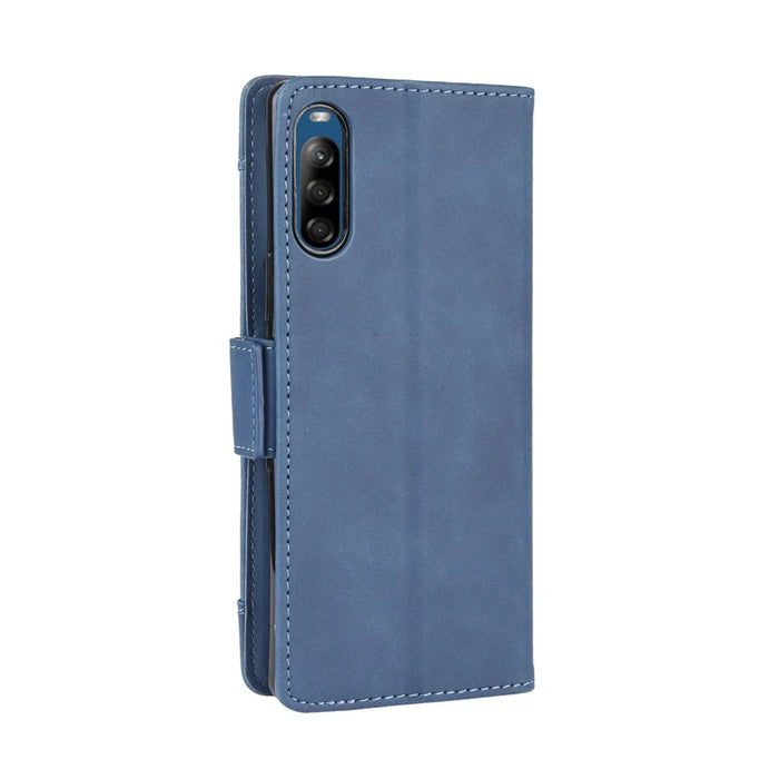 Wallet Stand Flip Leather Phone Case with Multiple Card Slots for Sony Xperia L4 - Blue - 6
