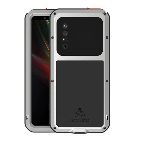 LOVE MEI Shockproof Dropproof Dustproof Case for Sony Xperia 1 II - Silver - 1