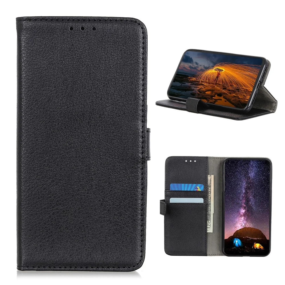Litchi Texture Leather Mobile Phone Shell for Sony Xperia 5 II - Black - 1