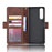 Multi-slot Leather Case Wallet Stand Shell for Sony Xperia 5 II - Brown - 4