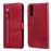 Multi-Function Leather Zippered Wallet Phone Case with Two Cash Pocket for Sony Xperia 10 II - Red - 1