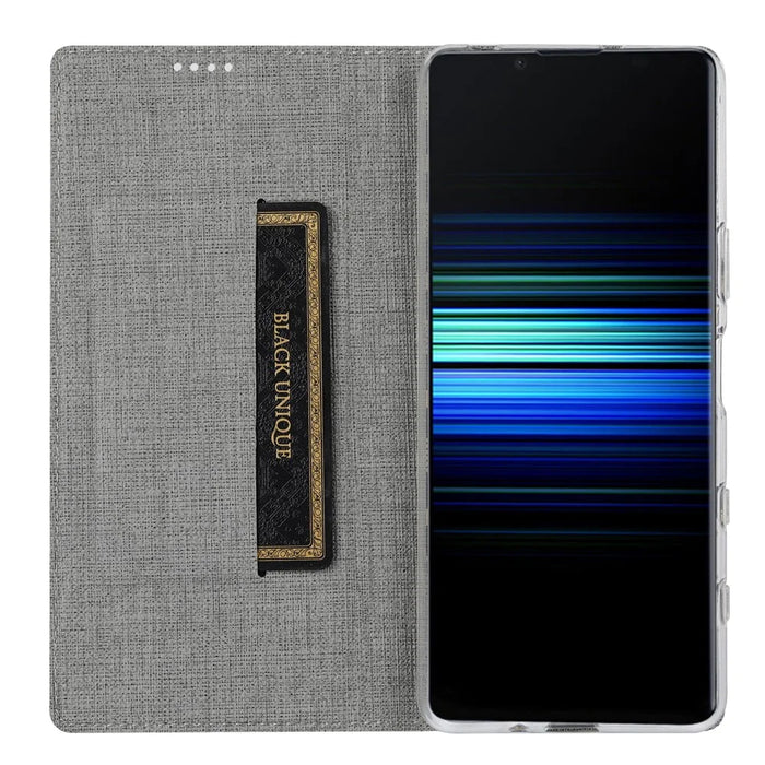VILI DMX Cross Texture Card Slot Stand Leather Case for Sony Xperia 5 II - Grey - 2