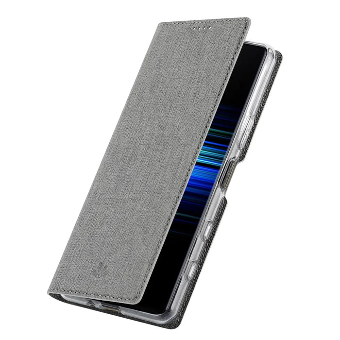VILI DMX Cross Texture Card Slot Stand Leather Case for Sony Xperia 5 II - Grey - 4