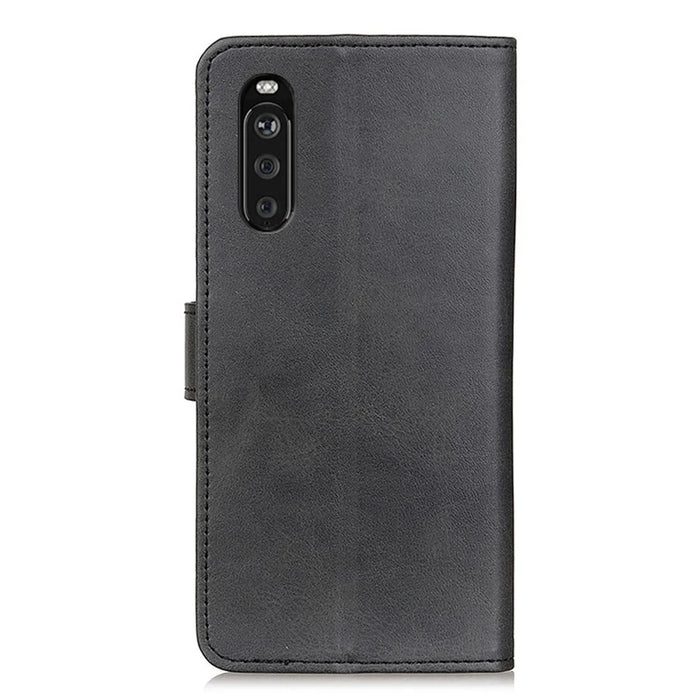 Wallet Phone Case for Sony Xperia 10 III 5G Scratch Resistant Leather Phone Shell Shockproof Flip Protective Cover - Black - 3