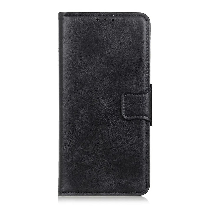 Well-Protected Crazy Horse Texture PU Leather Stand Protector Cover for Sony Xperia 10 III 5G - Black - 2