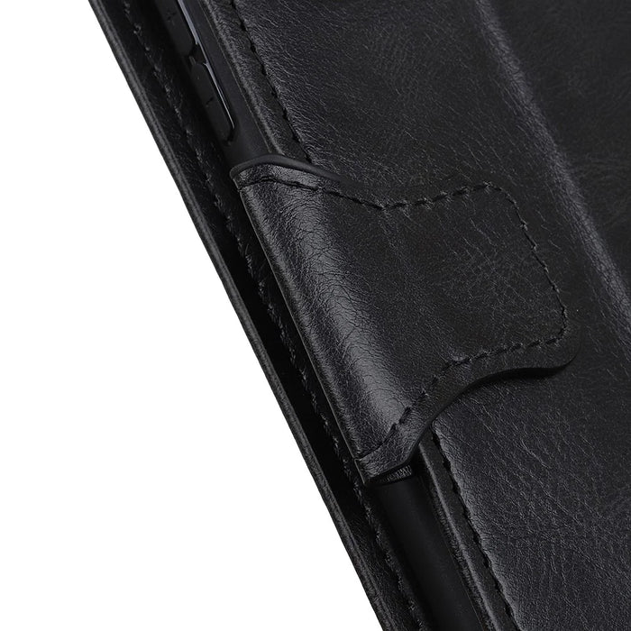 Well-Protected Crazy Horse Texture PU Leather Stand Protector Cover for Sony Xperia 10 III 5G - Black - 7