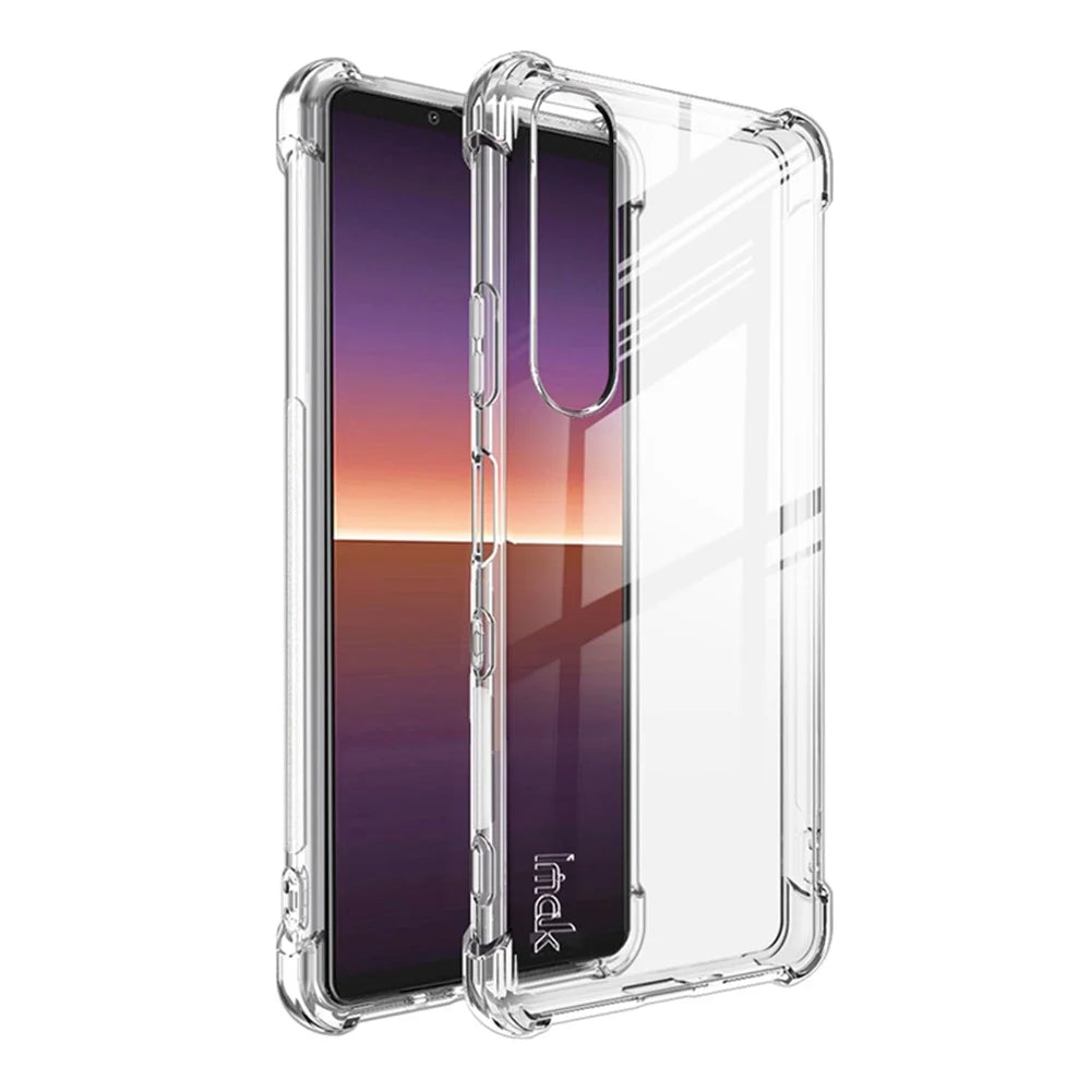 IMAK Well-Protected TPU Soft Case + Ultra Clear Screen Protector for Sony Xperia 1 III 5G - Transparent - 1