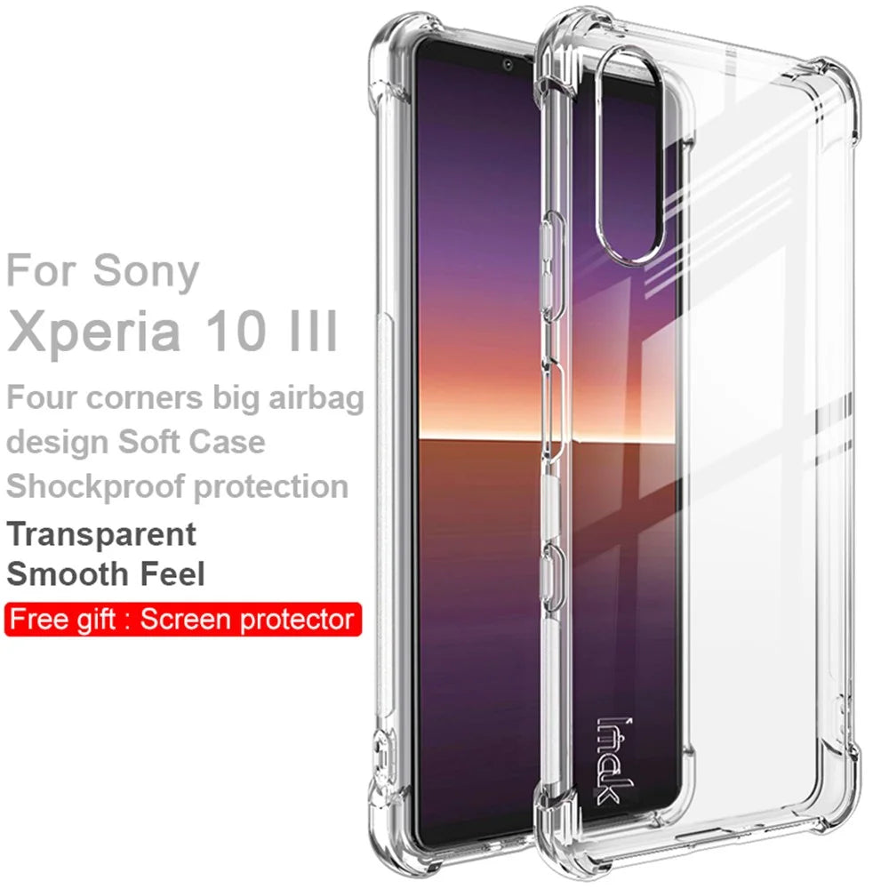 IMAK Flexible TPU Case with High Transparency Well-Protected Screen Protector for Sony Xperia 10 III 5G - Transparent - 3