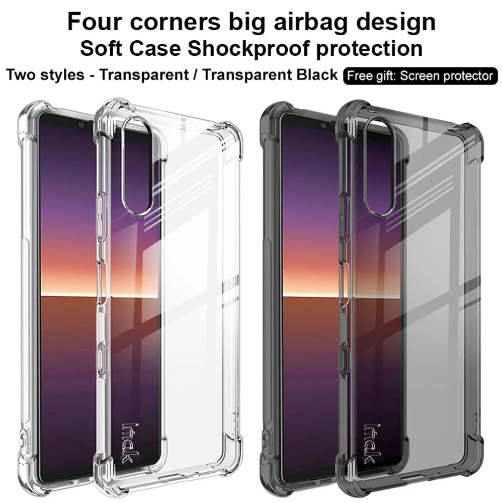 IMAK Flexible TPU Case with High Transparency Well-Protected Screen Protector for Sony Xperia 10 III 5G - Transparent - 5