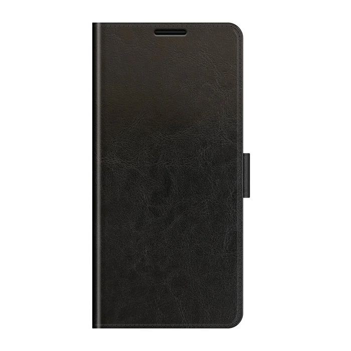 Folio Flip Crazy Horse Texture Leather Casing with Wallet Stand for Sony Xperia 10 III 5G - Black - 6