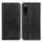 Auto-absorbed Split Leather Wallet Phone Cover with Stand Shell for Sony Xperia 5 III 5G - Black - 1