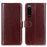 Crazy Horse Texture Leather Wallet Stand Cellphone Shell Case for Sony Xperia 5 III 5G - Brown - 1