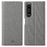 VILI DMX Cross Texture Leather Stand Case for Sony Xperia 1 III 5G - Grey - 1
