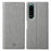 VILI DMX Series Leather Protector Card Holder Cover with Stand for Sony Xperia 5 III 5G - Grey - 1