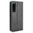 Vintage Style Leather Cover Stand Wallet Phone Case for Sony Xperia 5 III 5G - Black - 3