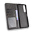 Vintage Style Leather Cover Stand Wallet Phone Case for Sony Xperia 5 III 5G - Black - 6