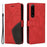 For Sony Xperia 1 III 5G Leather Case Wallet Stand Color Splicing Phone Cover - Red - 1