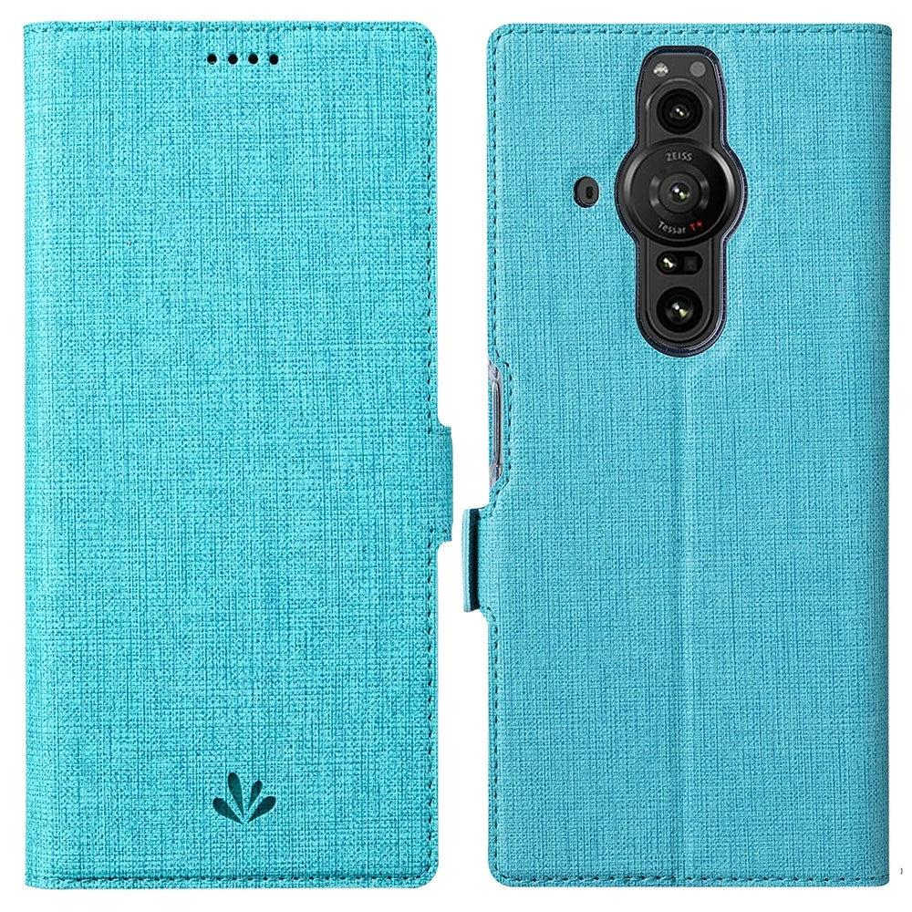VILI K Series Wallet Design PU Leather Magnetic Double Clasps Phone Cover Case with Foldable Stand for Sony Xperia Pro-I - Blue - 1