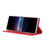 For Sony Xperia Pro-I PU Leather Magnetic Absorption Case Silk Texture Full Protection Stand Flip Folio Wallet Cover with Strap - Red - 6
