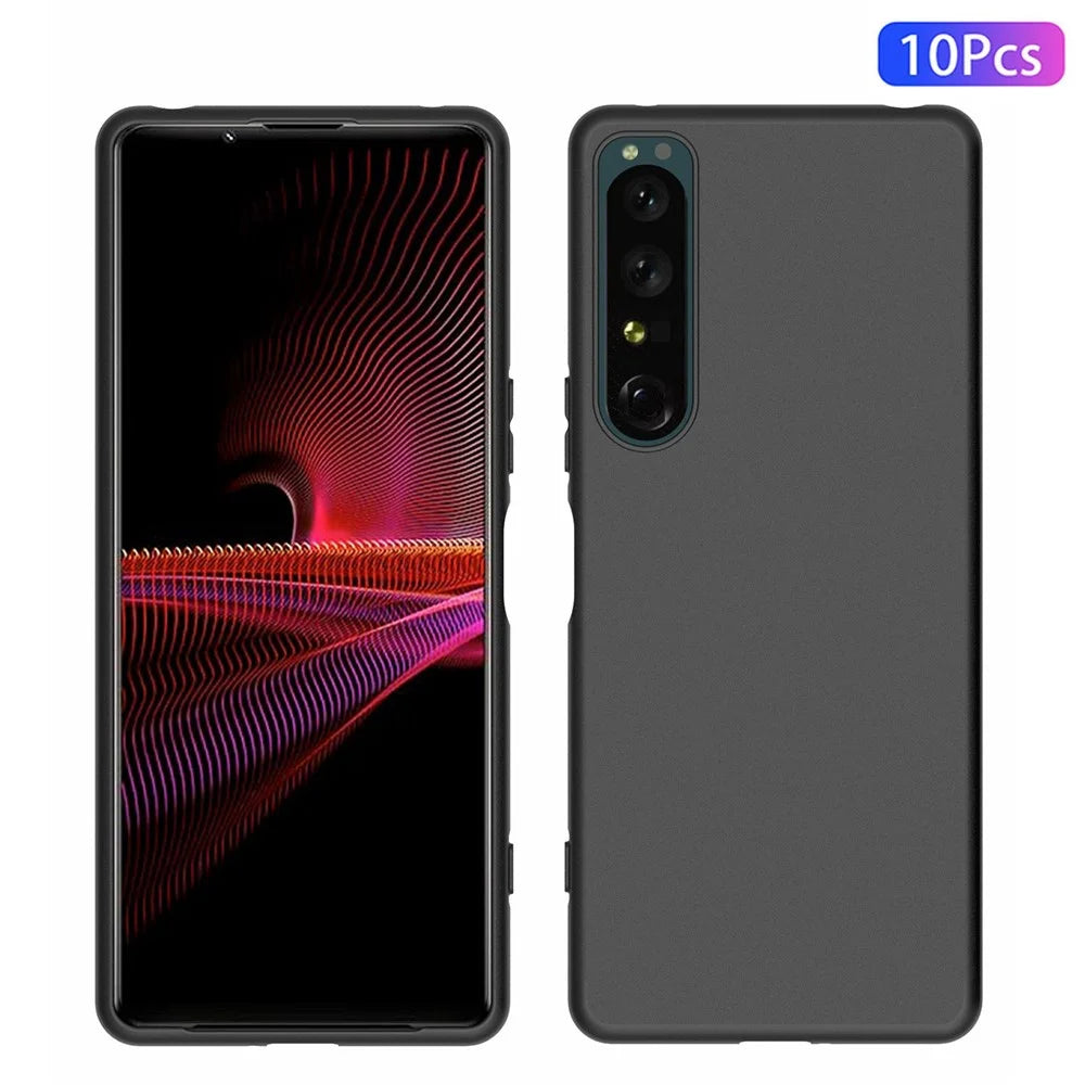 10Pcs/Pack Dual-sided Matte Phone Case for Sony Xperia 1 IV, Ultra-slim Anti-drop TPU Back Cover - 1