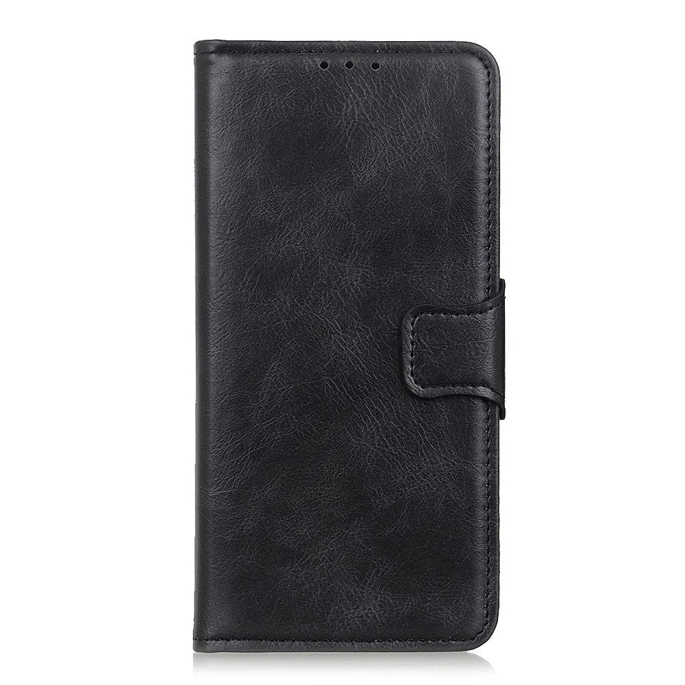 For Sony Xperia 1 IV Stand Wallet Phone Flip Case PU Leather Crazy Horse Texture Well-protected Magnetic Cover - Black - 7