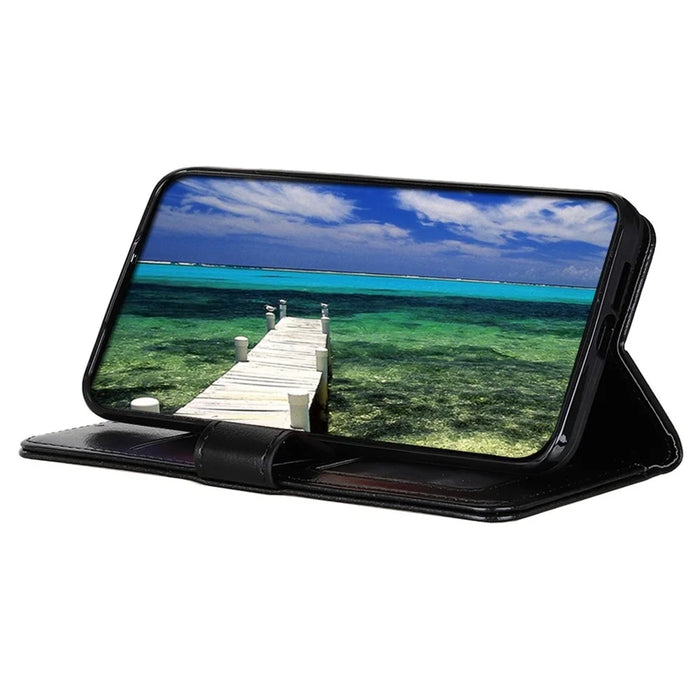 For Sony Xperia 1 IV Leather Protective Cover Crazy Horse Texture Wallet Function Horizontal Stand Flip Case - Black - 3