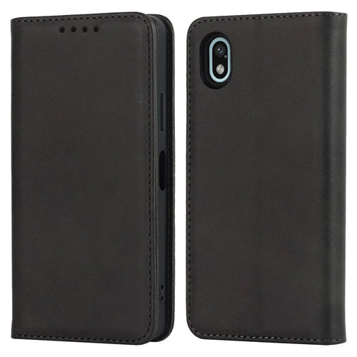 For Sony Xperia Ace III PU Leather Wallet Case Stand Feature Magnetic Book Auto Closed Scratch Resistant Full Protective Phone Cover - Black - 1