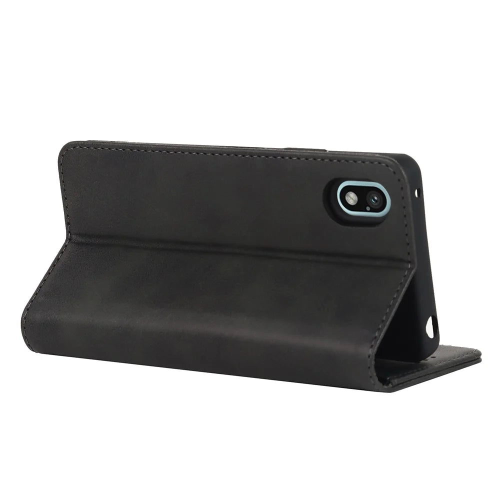 For Sony Xperia Ace III PU Leather Wallet Case Stand Feature Magnetic Book Auto Closed Scratch Resistant Full Protective Phone Cover - Black - 4