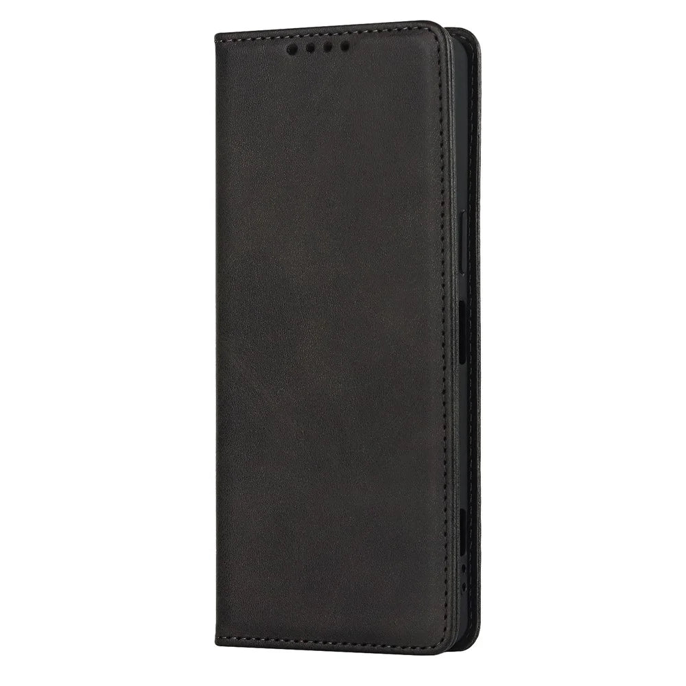 For Sony Xperia 1 IV PU Leather Protective Cover Auto-absorbed Wallet Stand Design Phone Case - Black - 7