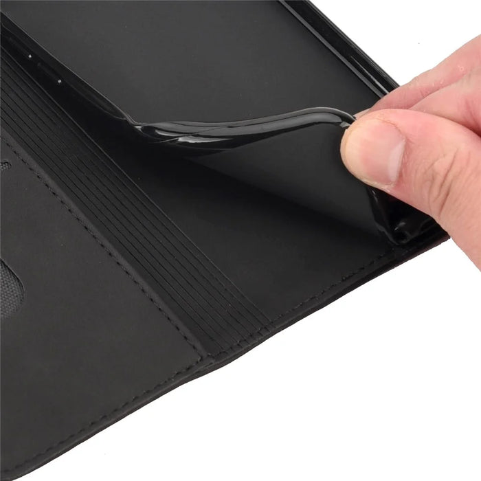 For Sony Xperia 10 IV Skin-touch Feeling Case Splicing PU Leather+TPU Anti-drop Stand Wallet Cover - Black - 7
