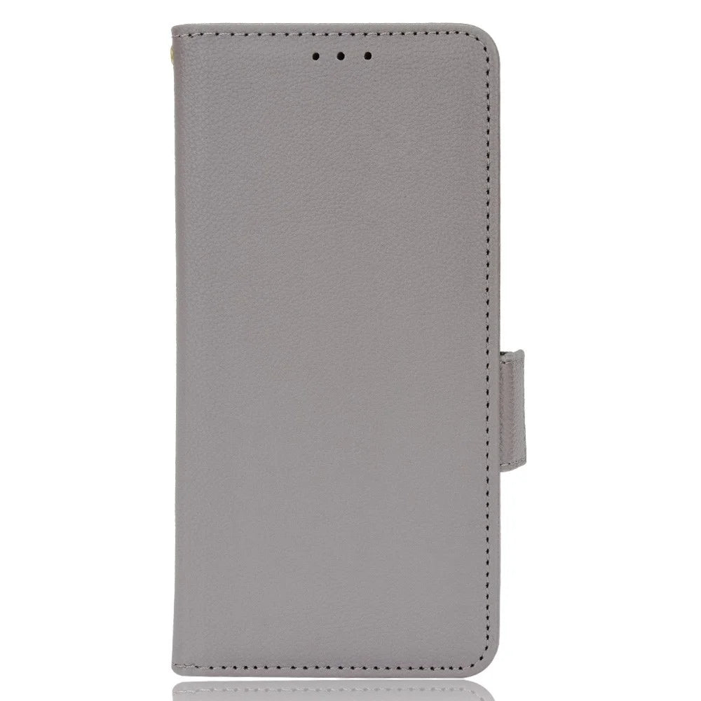 For Sony Xperia 10 IV Phone Cover, Side Buckle Litchi Texture Leather Phone Case Wallet Stand Design PU Leather Case - Grey - 6