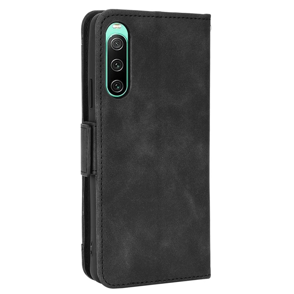For Sony Xperia 10 IV Wallet Style Stand Phone Bag Case Magnetic Flip Shockproof PU Leather Phone Cover - Black - 7