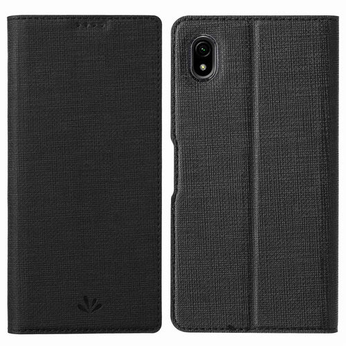 VILI DMX Series for Sony Xperia Ace III PU Leather Card Slot Protective Cover Stand Flip Phone Case - Black - 1