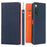 For Sony Xperia 10 IV 5G Shockproof Genuine Leather Case Litchi Texture Wallet Stand Anti-scratch Phone Shell with Hand Strap - Dark Blue - 1