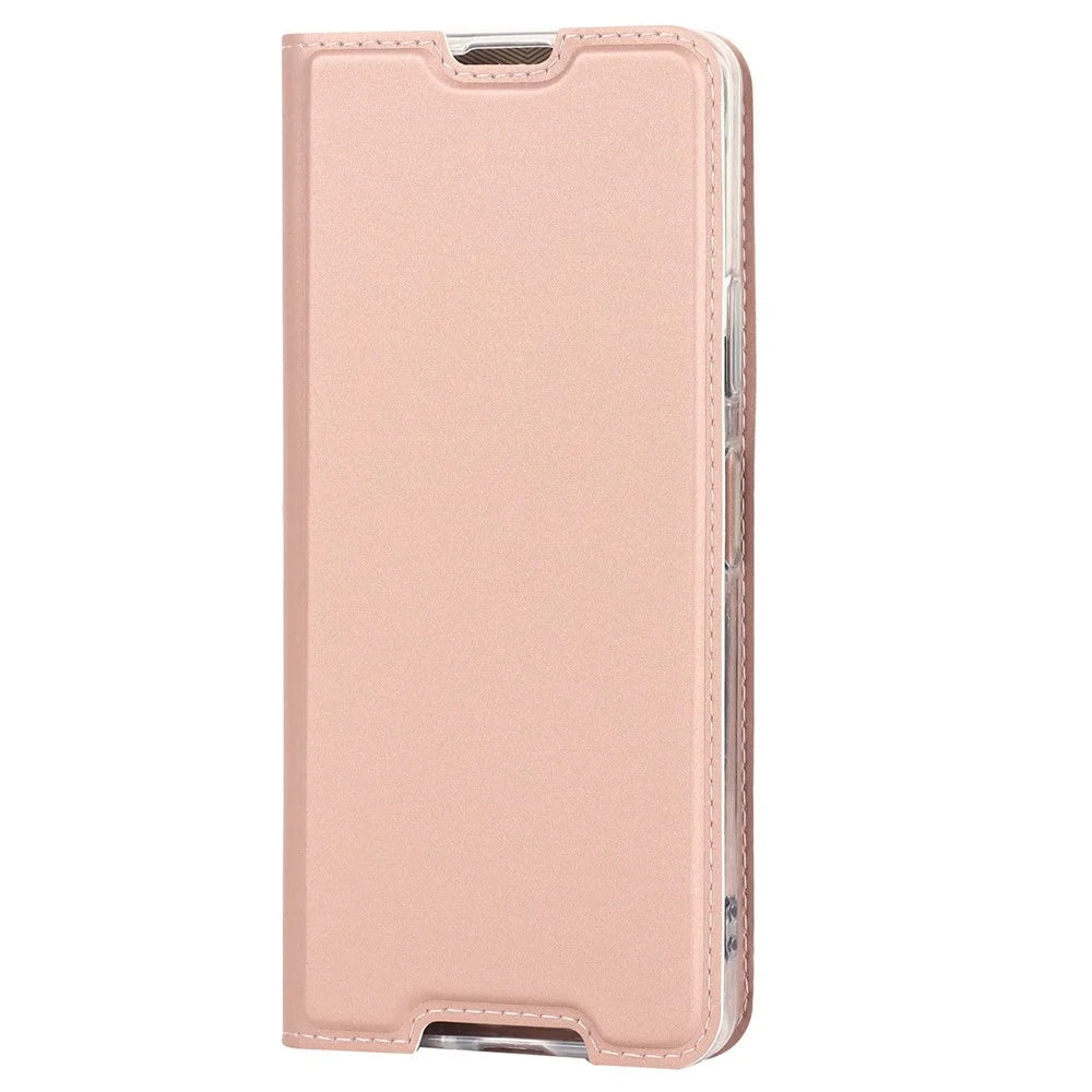 All-round Protection Leather Case for Sony Xperia 10 IV 5G, Magnetic Auto Closing Stand Anti-scratch Phone Cover - Rose Gold - 7