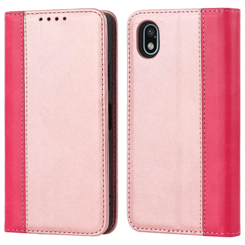 For Sony Xperia Ace III 5G Anti-fall Phone Cover Bi-color Splicing Magnetic Auto-absorbed PU Leather Phone Case with Wallet Stand -  Rose Gold/Rose - 1