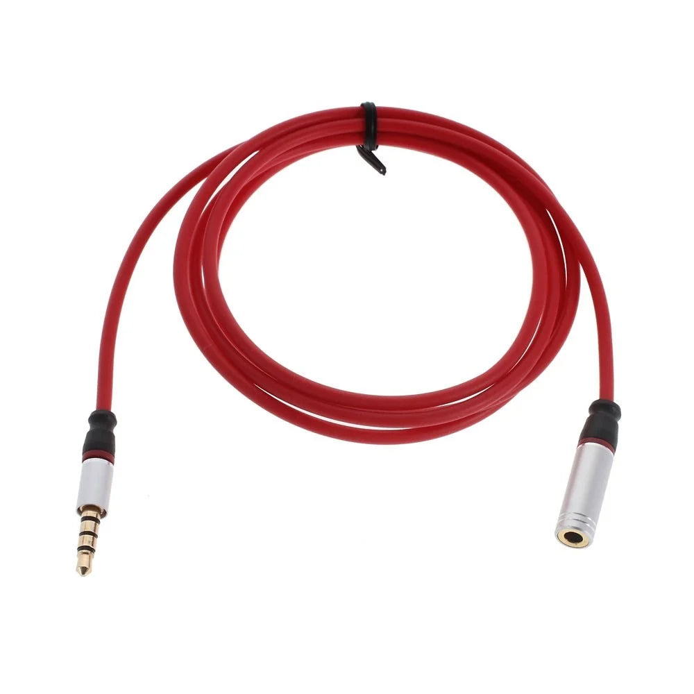 3.5mm Male to Female Extension Audio Cable for iPhone Samsung LG etc - Red - 6