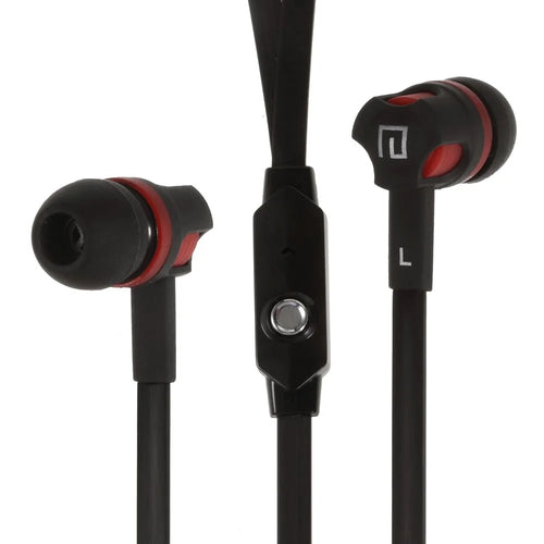 LANGSDOM JM26 3.5mm Flat In-ear Stereo Earphone Headset with Mic for iPhone Samsung HTC - Black - 1